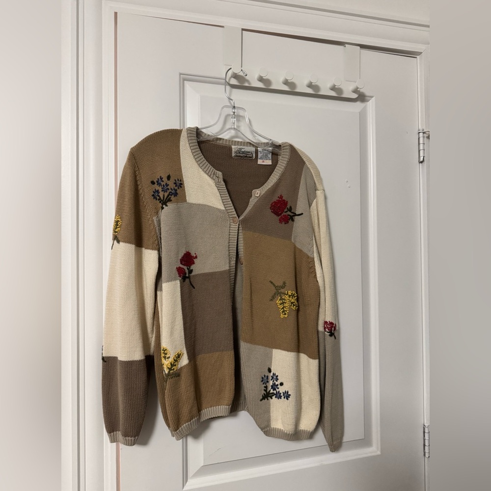 Vintage traditions country collections Floral Patchwork embroidered Cardigan